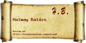 Halmay Balázs névjegykártya